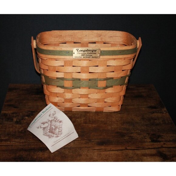 Longaberger Christmas Collection 1989 Edition Holiday Memory Basket W/ Paperwork - Picture 1 of 3